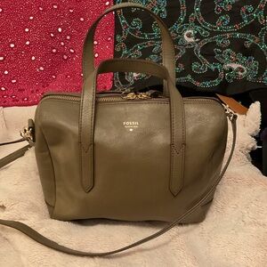 Fossil grey leather Sydney Satchel, excellent condition